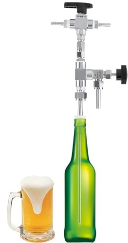 Llenadora de Botellas de Cerveza, 40 cm llenadora de Contrapresión CO2 de Acero Inoxidable 304, Kit de Elaboración de Cerveza Casera con Regulación de Presión, para Bar, Casera Embotellado de Vino