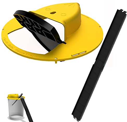 RinneTraps - Flip N Slide Bucket Lid Mouse/Rat Trap |Humane or Lethal| |Trap Door Style| |Multi Catch |Auto Reset| |Indoor Outdoor| |No See Kill| |5 Gallon Bucket Compatible| Manufacturer| MADE IN USA
