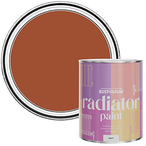 Rust-Oleum, orange Heizkörperfarbe, hitzebeständig, geruchsarm in Matt Finish - Chai Tee 750ML