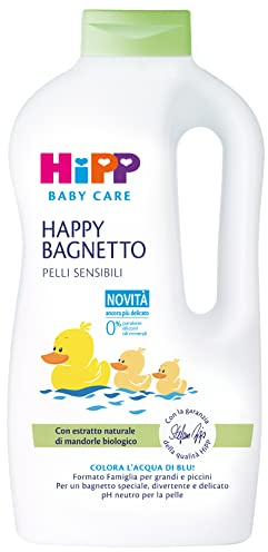 HiPP Happy HiPP Babybad, Familiengröße, für empfindliche Haut, pH-neutral, mit natürlichem Bio-Mandel-Extrakt, 1 Flasche à 1000 ml, Babybadewanne