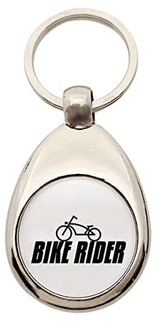 Huuraa Schlüsselanhänger Bike Rider Fahrrad Geschenk Metall Einkaufswagenchip Bike Rider Geschenkidee