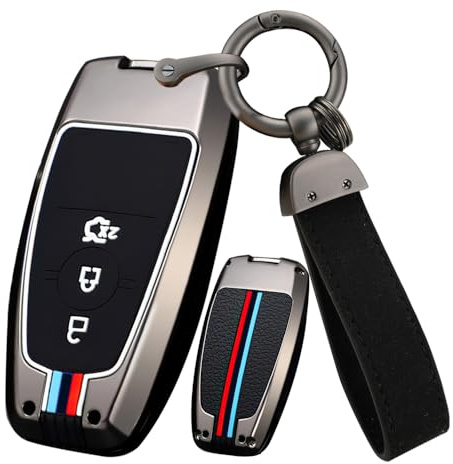 ontto Autoschlüssel Hülle Passt für Ford Mondeo Explorer Edge Expedition F250 F150 F-350 F-450 Fusion Mustang Everest Lincoln MKX MKC Metall Schlüsselhülle Schlüsselbox Schlüsselanhänger-B Schwarz
