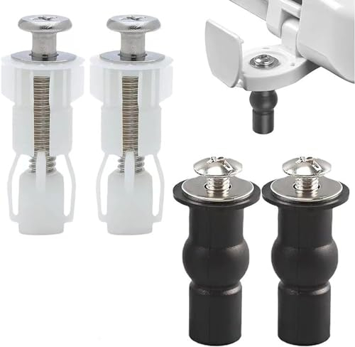 QHFlashbuy Toilettensitz Behoben Schraube,4 Stück WC Sitz Schrauben,Universal Befestigungsset für Toilettensitz,Toiletten Sitz Schrauben Zubehör für Toilettendeckel