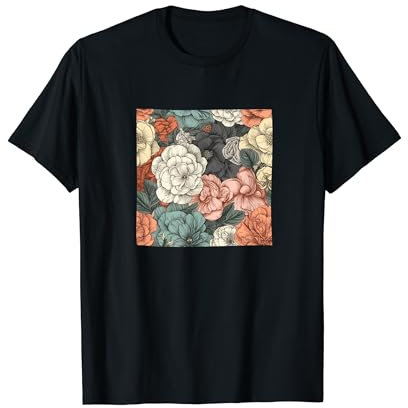 Begonie Floral Blumen Muster Grafik T-Shirt