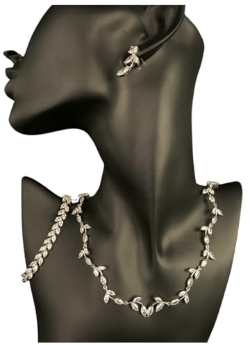 ONDEGO® Zirkonia Schmuckset Damen Silber – 3-teiliges Collier mit Halskette Ohrringen & Armband – Elegantes Blüten Schmuck Set für Hochzeit Abiball Jugendweihe Kommunion & festliche Anlässe