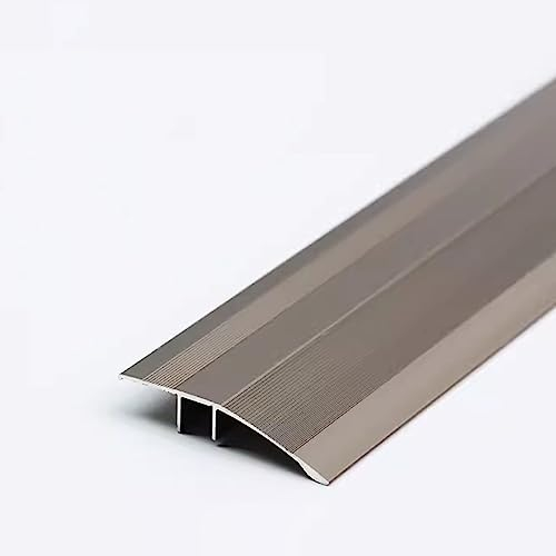 GLJTUO Bodenübergangsleiste Mit Reduzierstück, rutschfeste Randleisten Aus Metall – Teppich Zu Fliesen/Holz/Böden, 90 cm Lange Schwellen-Abdeckleisten (Farbe: Grau)