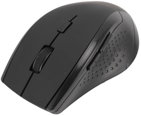DAUZ Ratón Inalámbrico 2.4G, Ratón óptico Portátil Indicador de Batería Baja USB para PC de Escritorio (Black)