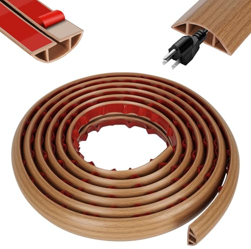 Gaine de câble de sol autocollante - 3 m x 30 mm - Cache-fil en caoutchouc pour câbles au sol, mur, protection de câble de sol en PVC flexible - Pour la maison, le bureau, les usines, les gymnases,