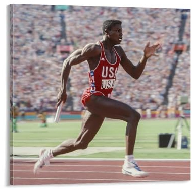 KPOKAHT Carl Lewis Leichtathletik-Kunstwerke auf Leinwand, Poster, Wandkunstdrucke, moderne Dekoration, 70 x 70 cm