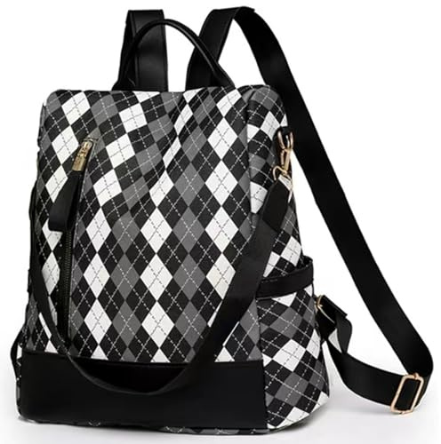 JSNOM Damen Rucksack Elegante Wasserdichte: Rucksack Damen Casual Kleine Daypack für Universität Schule Arbeit Einkaufen (Schwarz)