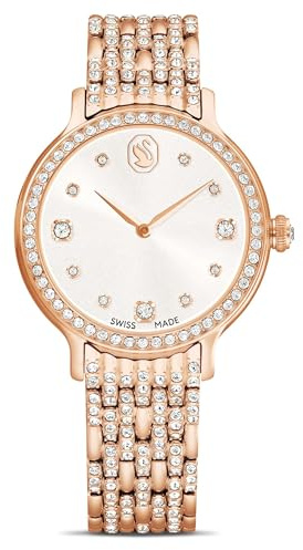Swarovski Reloj Imber, Swiss Made, Brazalete de Metal, Adornado con 232 Cristales Individuales, Cierre de Mariposa, Mecanismo de Cuarzo, Acero Inoxidable, Tono Oro Rosa, Acabado en Tono Oro Rosa