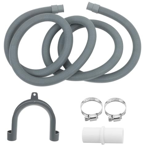 Generic Long-Lasting Plastic Washing Machine Drain Hose Universal Replacement Tube 2 Clamps 2.5M for Easy Installation