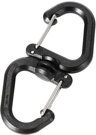 Double Clip Carabiner Portable 360 Degree Swivel Double Hook Clips | Outdoor Hook Clip for Camping Accessories, Backpacks, Dog Walking, Portable Keychain, Double Camping Backpack, Dog Walking