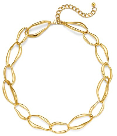 ENSKEFEN Chunky Gold Necklaces for Women Thick Gold Link Chain Choker Necklace Adjustable Statement Necklace Fashion Jewellery
