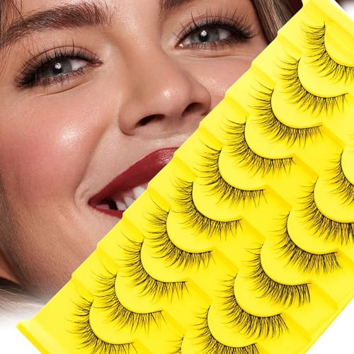 GEMERRY Falsche Wimpern 10 Paare Weiche Faux Mink Wimpern flauschige falsche 3D Wimpern Fluffy False Cat Eye Lashes(TGO)