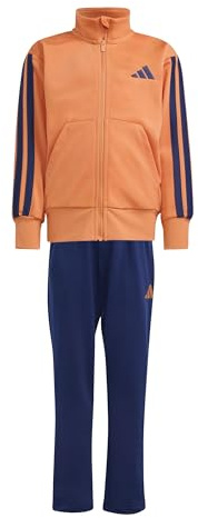 adidas Unisex - Bambini e ragazzi ESSENTIALS CLIMACOOL TRACKSUIT, Dusky Orange/dark blue, 3-4 Years
