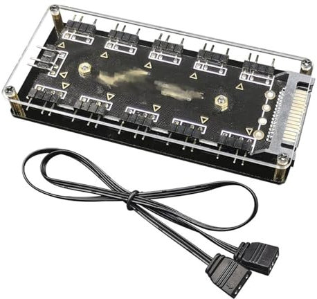 Genérico Cable ARGB RGBW de 5V y 3 pines para AURA SYNC RGB 10 Divisor de Concentrador Adaptador de Cable de Extensión de Alimentación SATA Tira de Luz LED Enfriador de Ventilador RGB para PC