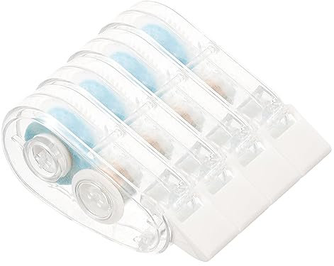 Homoyoyo Double Sided Tape Roller Tape Dispenser, Plastic Material 4pcs Effortless to Use and Cuttable Length, for Journaling and DIY Crafts