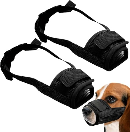 2 Stück Maulkorb Für Hunde,Maulkorb mit Klettverschluss Weich,Verstellbare Schlaufe,Maulkorb,Hunde Maulkorb,MaulkörbefürHunde,Maulkorbfür KleineHunde,Für Kleine, MittelgroßeHunde