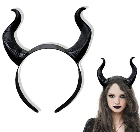 hörner Haarreif Halloween, Stirnband, Stier Cosplay, Damen Herren Costume Accessories