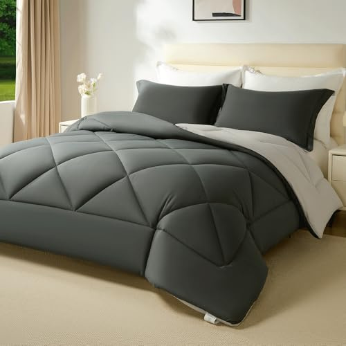 beeweed Edredón Relleno Nórdico 220x240 cm para Cama 135/150, Reversible Edredón de Fibra Oeko-Tex. 400gr/m², Suave, Transpirable para Invierno, con 2 Fundas Almohada