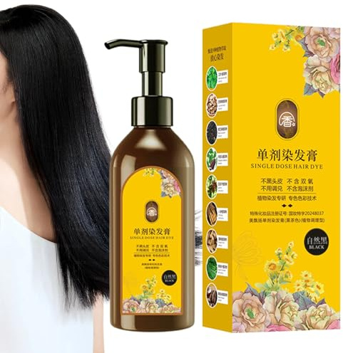 Zibeem Teinture Capillaire Naturelle Pour Femmes,Teinture Végétale Naturelle | Creme-Shampooing Colorant Doux à Base de Pour Toute la