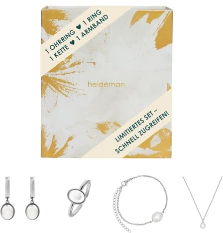 Heideman Adventskalender Damen Schmuck Perle Silber 4-teilig