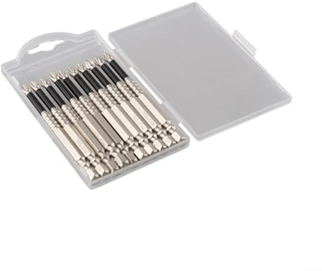 Zilimontt Lot de 10 embouts de tournevis magnétiques PH2 cruciformes 1 sur 4 tiges hexagonales en alliage d'acier antidérapant pour tournevis électriques 50150 mm Kit multi-longueurs (90 mm)