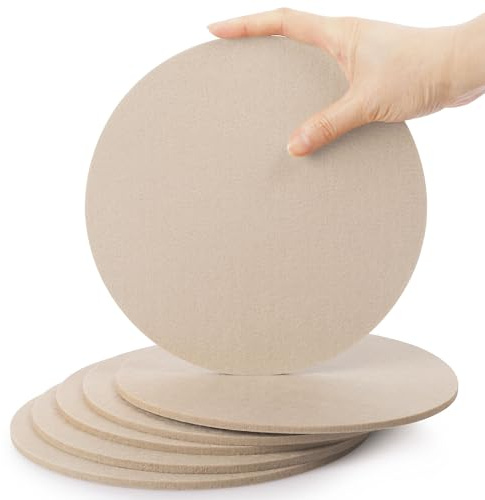 SOSMAR 6 Stück Groß Filzuntersetzer Filzunterlage für Töpfe, Gläser, Teller und Blumentopf - Rund Ø 20cm x 5mm Untersetzer Filz Tischschoner Tischuntersetzer (Beige)