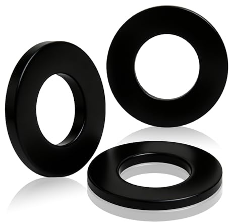PDKKFF 60 Stück M8x16mm Unterlegscheiben Kunststoff, Schwarz, DIN 125-A | Nylon Unterlegscheiben, Flache Beilagscheiben, Kunststoffscheiben, Karosseriescheiben für Schrauben Gewindestange