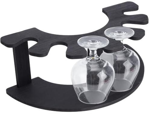 nbeads Boîte de Rangement pour Verre à Whisky, 6 Porte Verres à Whisky en Forme de Pétale Idéal pour Organiser et Présenter Vos Verres Lors de Vos Dégustations de Whisky à la Maison, Noir