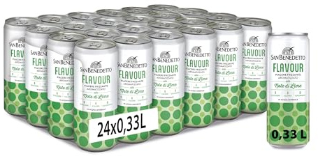 San Benedetto Flavour - Note di Lime, Confezione da 24 Lattine da 330 ml, Bevanda Analcolica Dissetante, Aroma Agrumato e Rinfrescante, in Lattina, Zero zuccheri