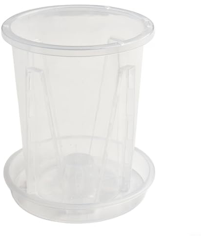 Transparente Blumentöpfe mit Ablauflöchern, mit Untersetzer für einfache Pflege, für Sukkulenten und Orchideen (1 Set 10#)
