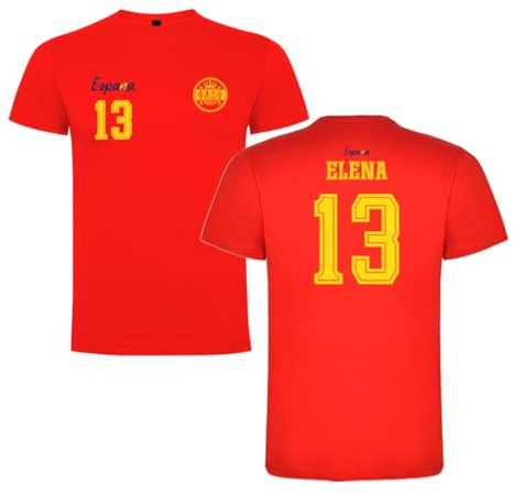 DEREGALOOS Camiseta Personalizada Inspirada en el Mundial Fútbol. con Nombre y Número. Camiseta de España.