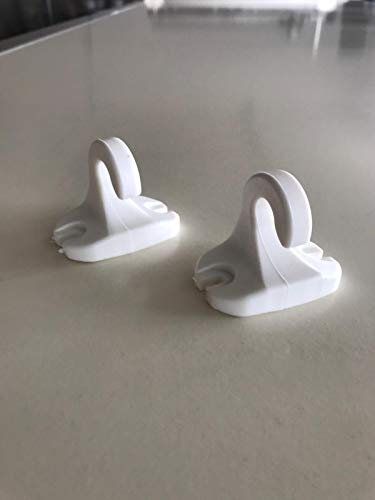 Ganci per tenda da sole a caduta - Attacchi a pavimento - attacchi a ringhiera. 1 coppia (1cp (2 ganci) bianco)