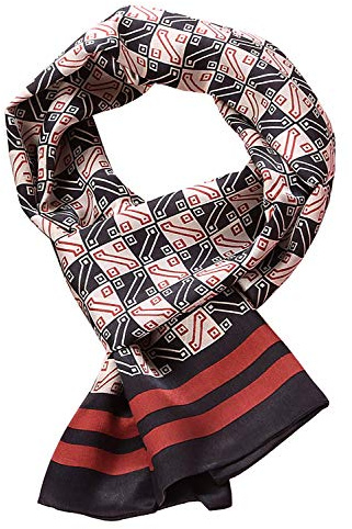 UK_Stone Klassisch Seidenschal Block Quadrat Halstuch Herren Schal Beige Schwarz Diamant
