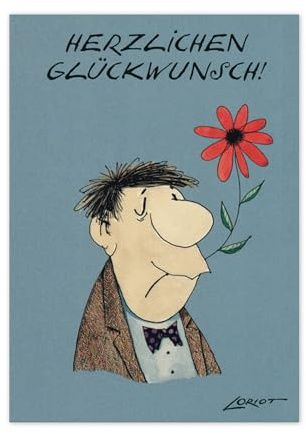 Loriot Postkarte A6 Herzlichen Glückwunsch Inkognito 14,8 x 10,5 cm