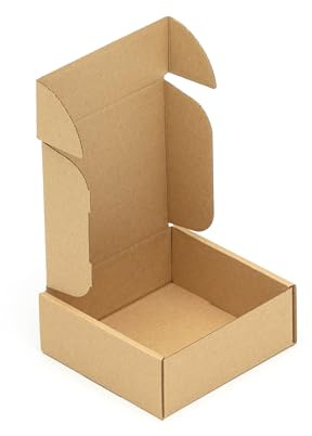 KK Verpackungen Maxibriefkartons 115 x 115 x 45 mm Braun (Außenmaß 135 x 120 x 50 mm) | 600 Stück, Versandkartons Faltschachteln Maxibrief Post-Kartons für Warensendungen Büchersendungen (KK205)