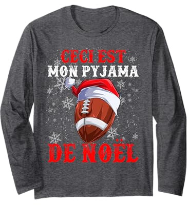 Ceci Est Mon Pyjama Cadeau Humour Noël Rugby Enfant Manche Longue