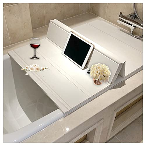 CLXRZM Vassoi Vasca da Bagno, Pieghevole Copertura for Vasca Antipolvere Copri per Casa Isolamento Conservazione Staffa PVC, White (Taglia : 70cm x 170cm x 0.7cm)