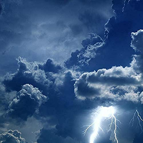 XLMING ZZXIAO Photo Wallpaper 3D Ocean Waves Lightning Dark Cloud Landscape Mural Wallpaper Living Room Bedroom 3D Wallpaper Paste Living Room The Wall for Bedroom Mural border-430cm×300cm