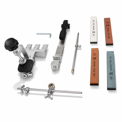 Kit de Afilador de Cuchillos, Afilador de Cuchillos Piedra de Afilar Profesional Resistente Herramientas de Cocina de ángulo Constante RH 006 Kit de Afilado de Cuchillos de Chef de Cocina Herramientas