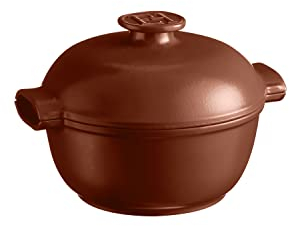 Emile Henry EH779562 Schmortopf, rund, Keramik, 2 l, Delight, induktionsgeeignet, Durchmesser 22,5 cm, 2 l, Farbe Siena