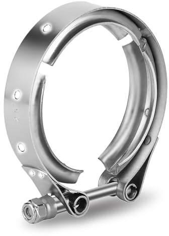 Abrazadera Universal de Banda en V, 63mm/2,5 Pulgadas, Acero Inoxidable, para Escape de Automóviles y Motocicletas, con Perno en T