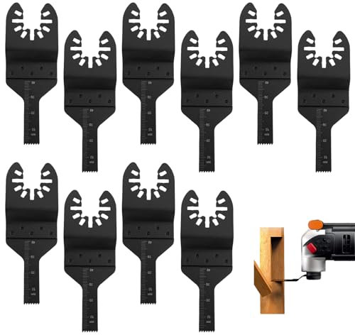 10 Pack Multi Tool Blade - 10mm Oscillating Saw Blades Wood Cutting Saw Blade Quick Release Multitool Blades Compatible with Dremel, Fein Multimaster, Makita, Rockwell, Bosch and More