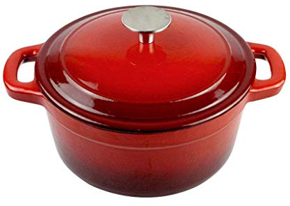 SUNMME Cazuela De Esmalte, Cazuela De Esmalte, Cacerola Antiadherente De Hierro Fundido Olla De Sopa Cocina De Inducción Grande Resistente A Altas Temperaturas Universal 3L
