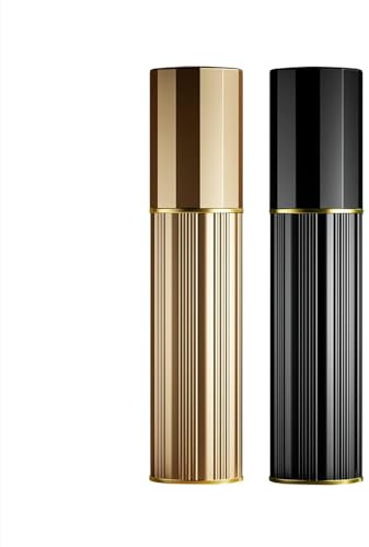 Aurdox Parfümzerstäuber, nachfüllbare und tragbare Parfümflasche für Reisen, 5 ml, kleine Sprühflaschen mit Bodenpumpe, Spender für Damen und Herren, auslaufsicher und luxuriöses Design (Schwarz und