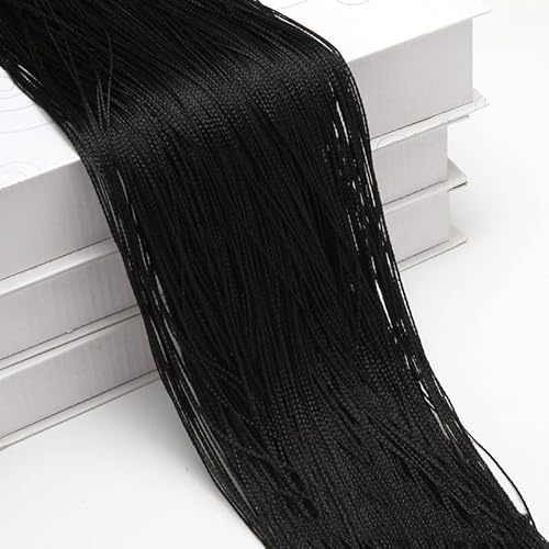 2 Stücke Fadengardine Fadenvorhang -100 x 200 cm Türvorhang Fäden als Raumteiler Fliegenschutz oder Dekoration kürzbar waschbar Dekovorhang Fadengardine für Party Hochzeit Raumdekoration-Schwarz