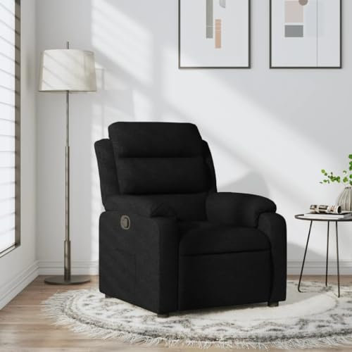 THOYTOUI Relaxsessel, Kinosessel Armlehnensessel TV Sessel Leseessel Geeignet für Speisesaal Balkon Stube Schlafzimmer Schwarz Stoff