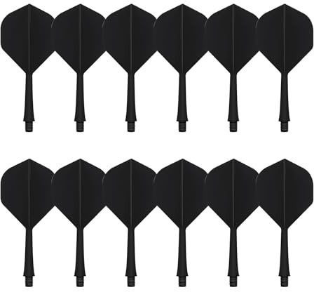 HUTRADE Pack of 12 Dart Flight with Shafts, Sturdy, 75 mm, Plastic | Tandard Dart Accessories for Darts, Game 2BA ，dart flight, Standard Dart Flights